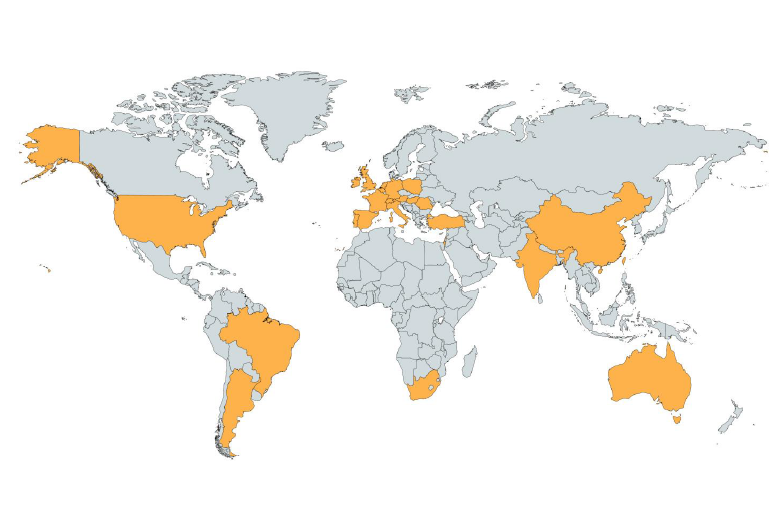 Global Placements Map